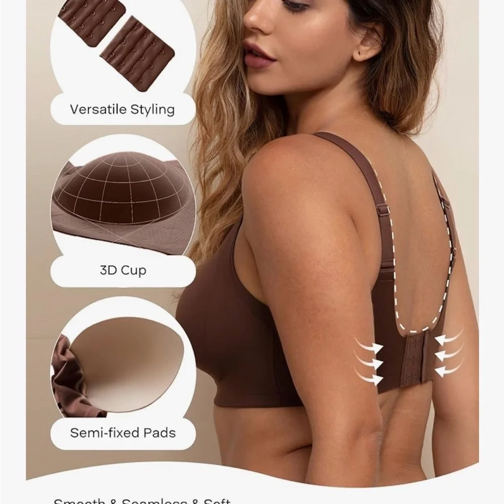 COMFELIE Seamless Wireless Bra for Fuller Bust Women No Underwire